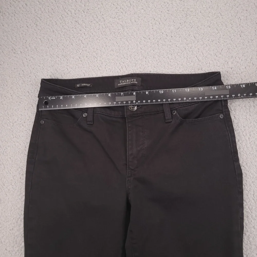 TALBOTS Jeans Size 4 Straight Leg Flawless Five-Pocket Black Denim 28x30